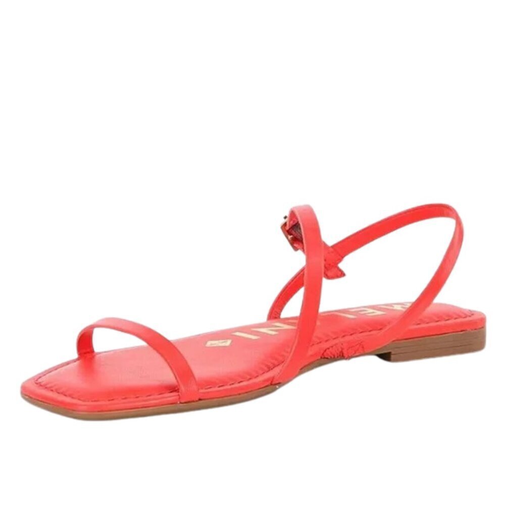 NEW Antonio Melani Lyla Leather Strappy Flat Sandals in Red - Picture 2 of 5